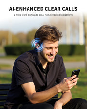 Open-Ear Headphones, Over Ear Earbuds with Ear Hooks, True Wireless Bluetooth Earphones with Microphone, Touch Control, Clear Calls, 60H Playtime, IPX7 Waterproof for Running and Workouts