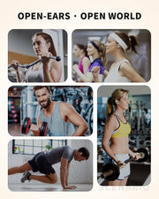 Open-Ear Headphones, Over Ear Earbuds with Ear Hooks, True Wireless Bluetooth Earphones with Microphone, Touch Control, Clear Calls, 60H Playtime, IPX7 Waterproof for Running and Workouts