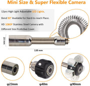 Inscamera WP9608 Sewer Camera for Pipe Snake Cam Chimney Video Inspection, DVR 16GB SD Card LED Lights 1080P HD 9
