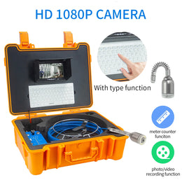 Inscamera H1 Sewer Camera, HD 1080P Pipeline Inspection Camera With Keyboard Video Recorder Support Meter Counting Function